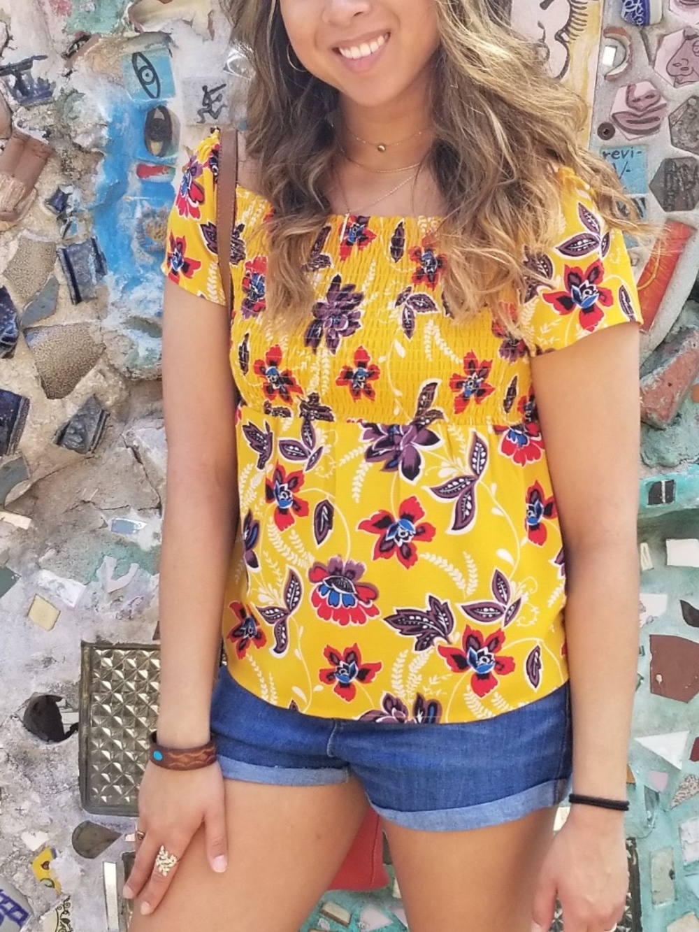 Yellow floral top